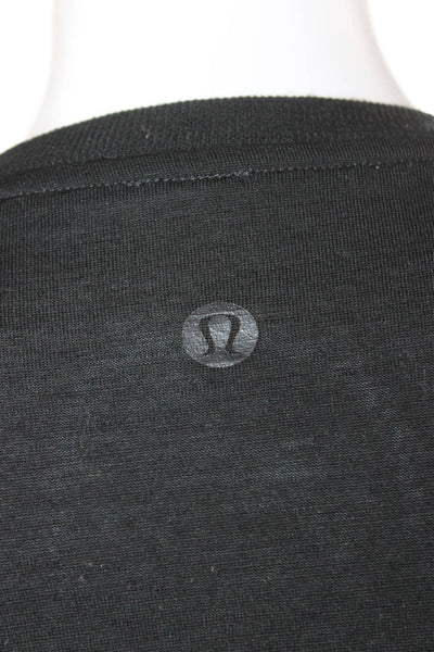 Lululemon Women Black Basic Henley Long Sleeve T-Shirt Nylon Size 8