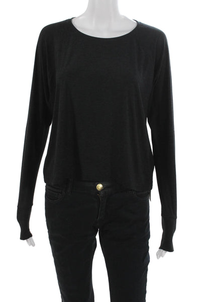 Beyond Yoga Womens Gray Round Neck Long Sleeve Pullover Nylon Size S