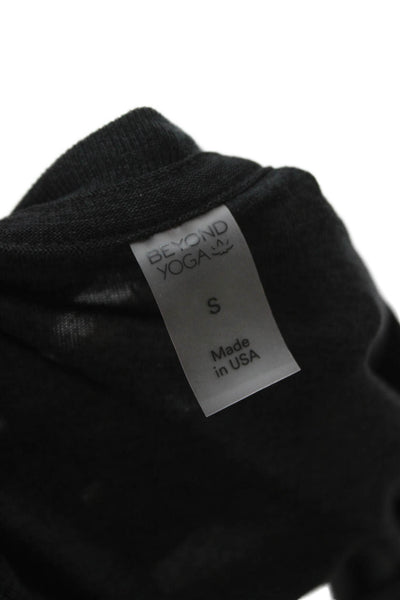 Beyond Yoga Womens Gray Round Neck Long Sleeve Pullover Nylon Size S