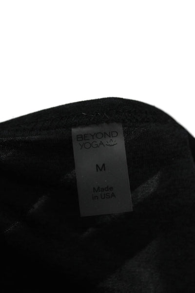 Beyond Yoga Womens Basic Boat Neck Long Sleeve T-Shirt Gray Nylon Size M