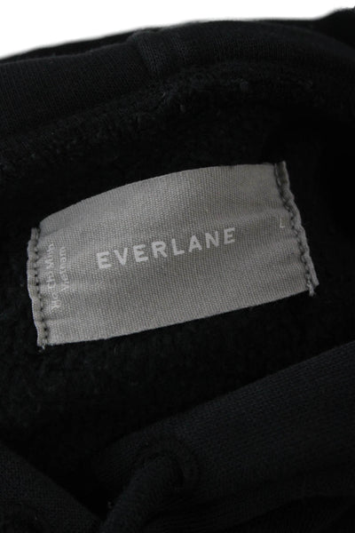 Everlane Women Pullover Cotton Black Long Sleeve Round Neck Size L