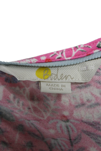 Boden Women Fit & Flare Pink Floral Short Sleeve Round Neck Dress Size 8P