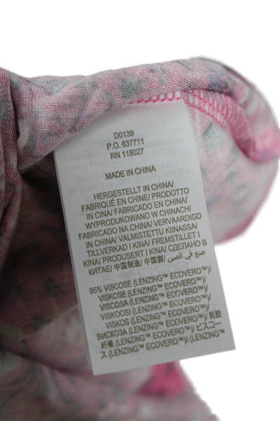 Boden Women Fit & Flare Pink Floral Short Sleeve Round Neck Dress Size 8P