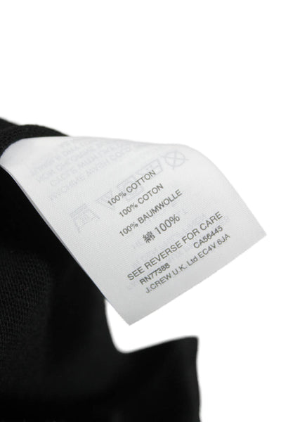 J Crew Women Black Sheath Dress Short Sleeve Crew Neck Cotton Zip Size 6P