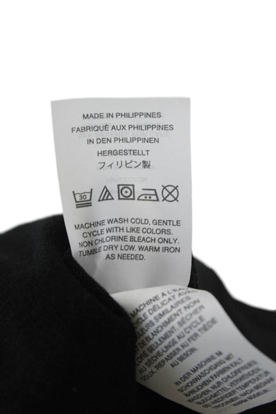 J Crew Women Black Sheath Dress Short Sleeve Crew Neck Cotton Zip Size 6P