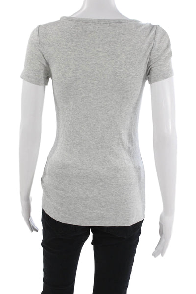 J Crew Women Gray Cotton Scoop Neck Short Sleeve Basic T-Shirt Size S