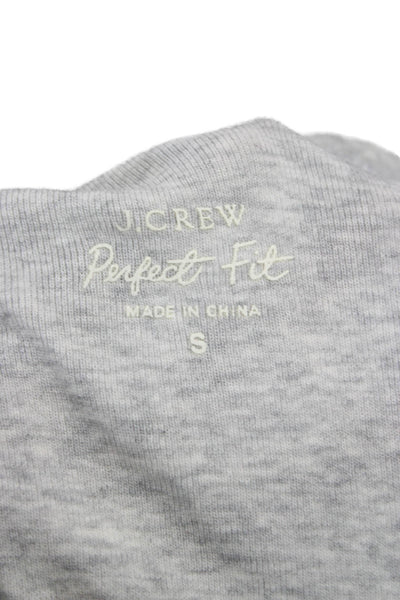 J Crew Women Gray Cotton Scoop Neck Short Sleeve Basic T-Shirt Size S