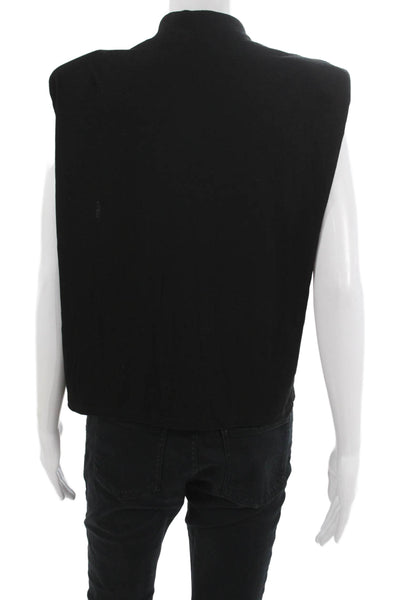 ASTR Women Basic Sleeveless Mock Neck Tank Black Polyester Size L