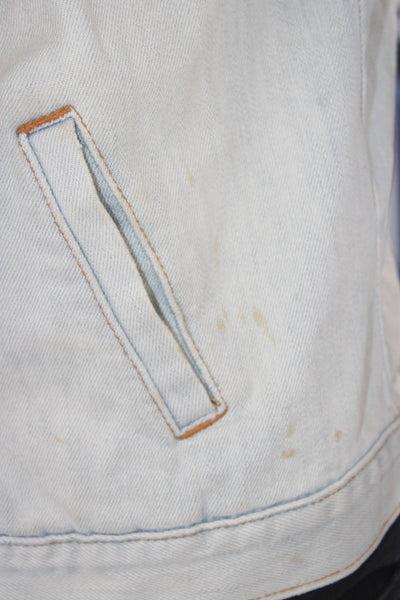 IRO Womens Blue Cotton Button Vest Size 2