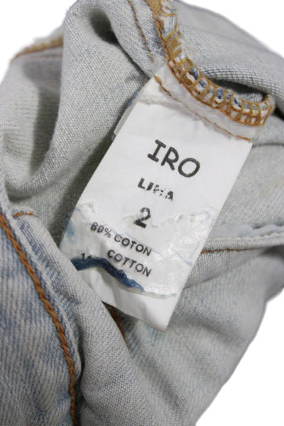 IRO Womens Blue Cotton Button Vest Size 2