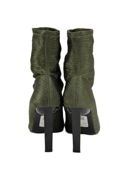 Topshop Womens Square Toe Pull On Ankle Boots Moss Green Size 7