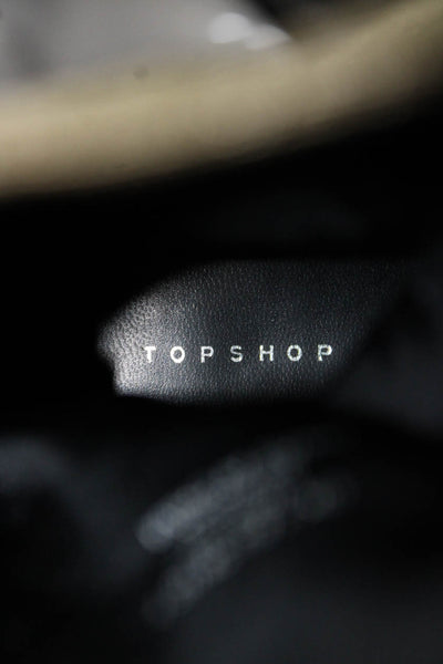 Topshop Womens Square Toe Pull On Ankle Boots Moss Green Size 7