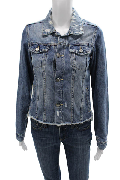 Joes Womens Basic Jacket Blue Cotton Long Sleeve Button Size XL