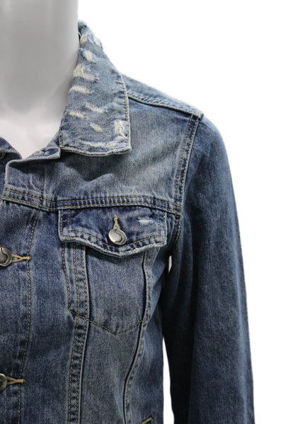 Joes Womens Basic Jacket Blue Cotton Long Sleeve Button Size XL