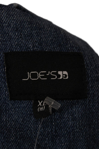 Joes Womens Basic Jacket Blue Cotton Long Sleeve Button Size XL