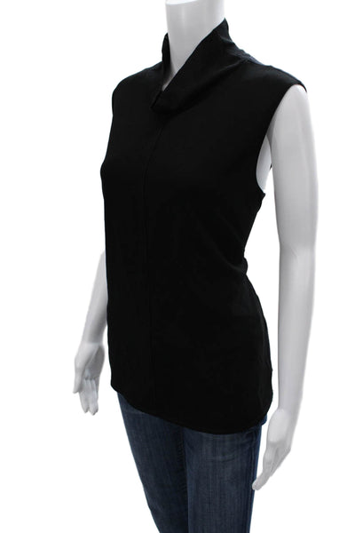 Elie Tahari Women Sleeveless Tunic Tank Black Cowl Neck Triacetate Size L
