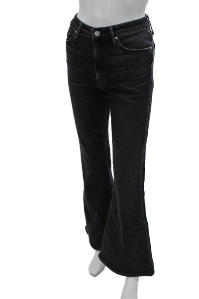 Black Orchid Women Flared Black High Rise Cotton Jeans Size 27