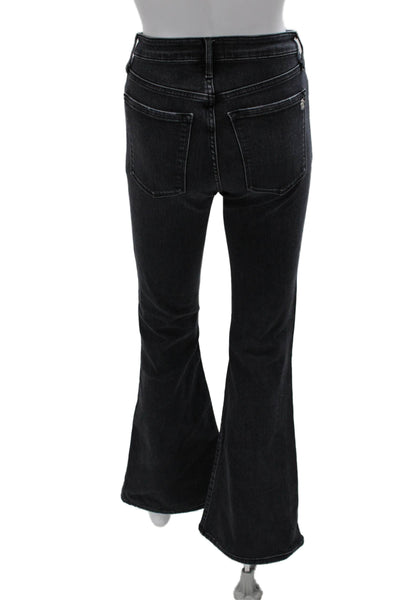Black Orchid Women Flared Black High Rise Cotton Jeans Size 27