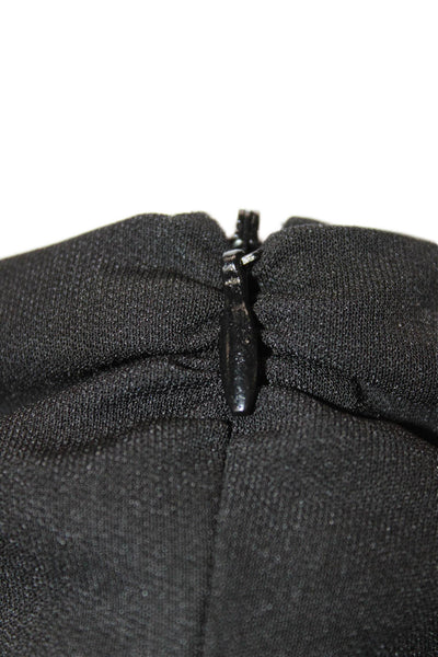 Zara Women Bodycon Short Sleeve High Neck Black Dress Zip Size L