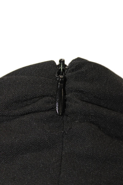 Zara Women Sheath Dress Black High Neck Short Sleeve Zip Polyester Size XL