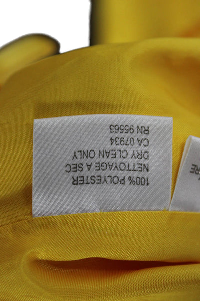 Simon Chang Women Maxi Skirt Yellow Polyester Long Zip Size 12