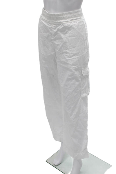 James Perse Womens Cargo Pants White Striped Cotton Pull On Size 4