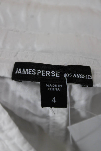 James Perse Womens Cargo Pants White Striped Cotton Pull On Size 4
