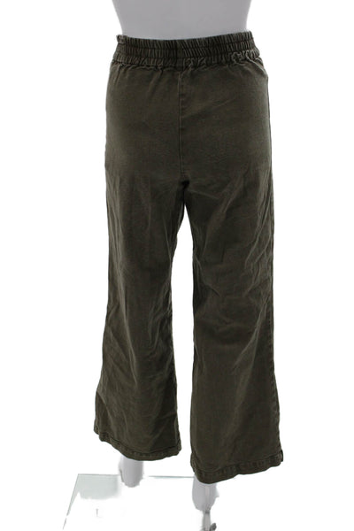 YFB Womens Green Cotton Cropped Pants Mid Rise 29 Inseam Size 5