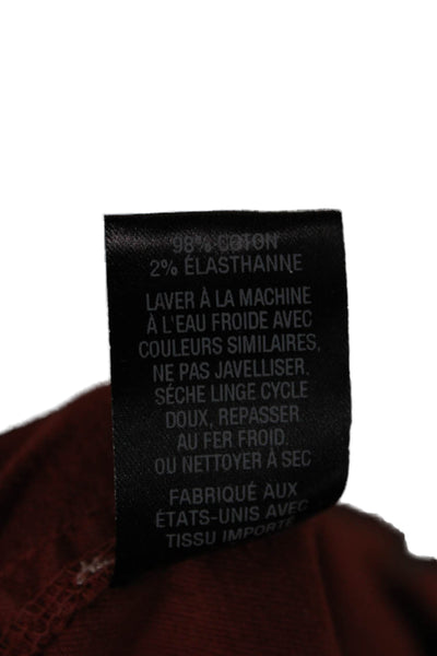 Nili Lotan Women Brown Jogger Pants Cotton Blend Zip Size 8