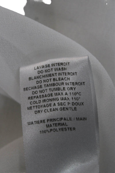 See by Chloe Womens Blouse White High Neck Long Sleeve Button Polyester Size 40