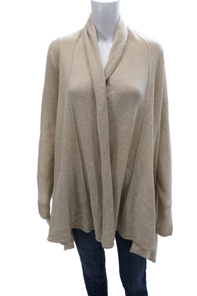 Vince Women Wool Collared Cardigan Beige Long Sleeve Size XS