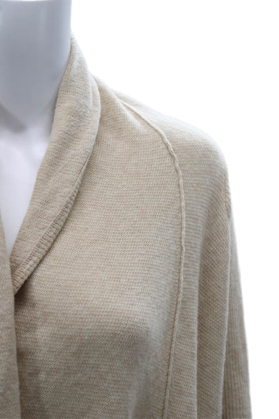 Vince Women Wool Collared Cardigan Beige Long Sleeve Size XS