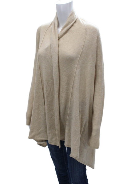 Vince Women Wool Collared Cardigan Beige Long Sleeve Size XS