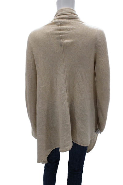 Vince Women Wool Collared Cardigan Beige Long Sleeve Size XS