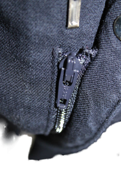 M.M. Lafleur Womens Dress Pants Blue Cotton Zip Size 4