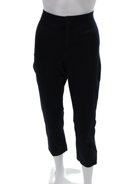 M.M. Lafleur Womens Cropped Cotton Pants Blue Zip Size 6
