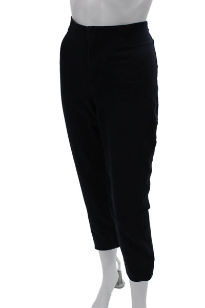 M.M. Lafleur Womens Cropped Cotton Pants Blue Zip Size 6
