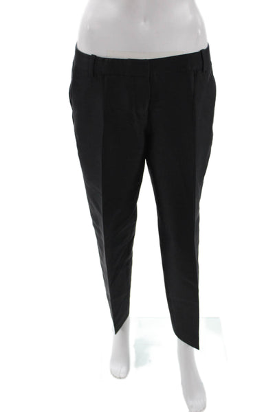 J Crew Womens Dress Pants Black Wool Zip Size 6