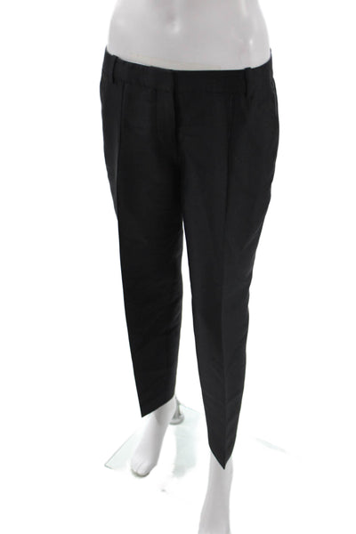 J Crew Womens Dress Pants Black Wool Zip Size 6