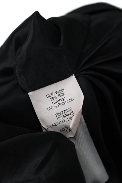 J Crew Womens Dress Pants Black Wool Zip Size 6