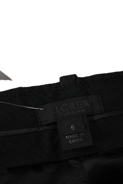 J Crew Womens Dress Pants Black Wool Zip Size 6