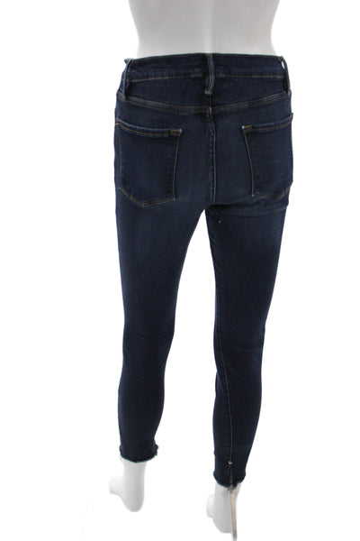 Frame Denim Women Ankle Jeans Blue Low Rise Button Cotton Size 28