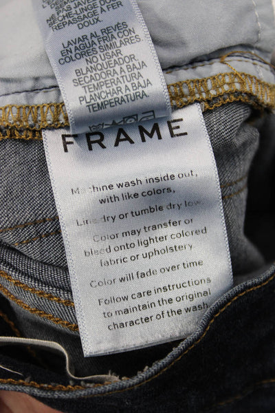 Frame Denim Women Ankle Jeans Blue Low Rise Button Cotton Size 28