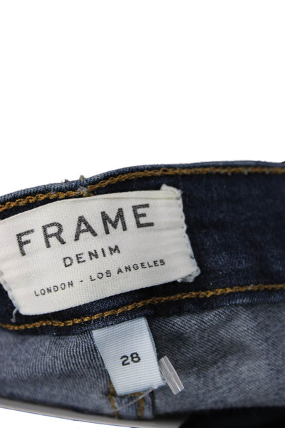 Frame Denim Women Ankle Jeans Blue Low Rise Button Cotton Size 28