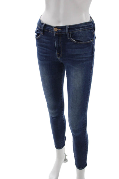Frame Denim Women Skinny Jeans Blue Low Rise Cotton Size 28