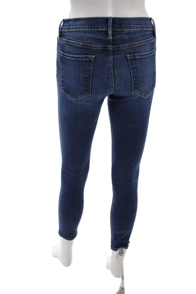 Frame Denim Women Skinny Jeans Blue Low Rise Cotton Size 28