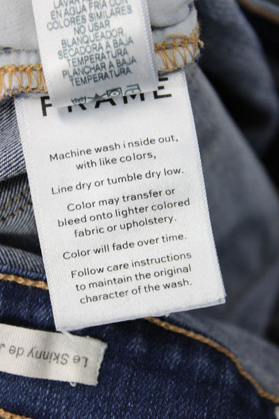 Frame Denim Women Skinny Jeans Blue Low Rise Cotton Size 28