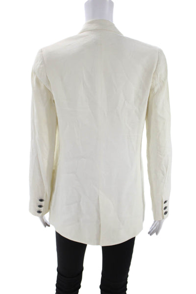Vince Womens Pant Suit Linen Blazer Ivory Long Sleeve Solid Spring Size 4