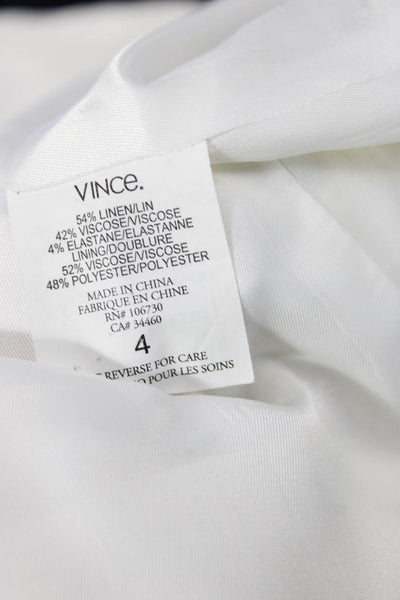 Vince Womens Pant Suit Linen Blazer Ivory Long Sleeve Solid Spring Size 4