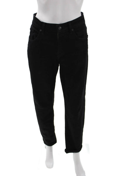 7 For All Mankind Women Tapered Jeans Black Cotton Blend Mid Rise Size 30